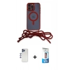 MARSİLYAN™- iPhone 12 Pro Max Kılıf Eksen Özel Seri - Siyah 5D Eko Cam Ekran Koruyucu + Lacivert Shine Kamera Lens