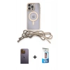 MARSİLYAN™- iPhone 12 Pro Max Kılıf Eksen Özel Seri - Siyah 5D Eko Cam Ekran Koruyucu + Neon Fosforlu Kamera Lens - SI