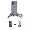 MARSİLYAN™- iPhone 12 Pro Max Kılıf Eksen Özel Seri - Siyah 5D Eko Cam Ekran Koruyucu + Neon Fosforlu Kamera Lens - YL