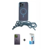MARSİLYAN™- iPhone 12 Pro Max Kılıf Eksen Özel Seri - Siyah 5D Eko Cam Ekran Koruyucu + Neon Fosforlu Kamera Lens - YL