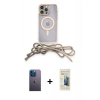MARSİLYAN™- iPhone 12 Pro Max Kılıf Eksen Özel Seri - Siyah 6D Mat Seramik Hayalet Nano Ekran Koruyucu + Neon Fosforlu Kamera Lens - MI