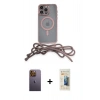 MARSİLYAN™- iPhone 12 Pro Max Kılıf Eksen Özel Seri - Siyah 6D Mat Seramik Hayalet Nano Ekran Koruyucu + Neon Fosforlu Kamera Lens - SI