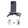 MARSİLYAN™- iPhone 12 Pro Max Kılıf Eksen Özel Seri - Siyah 6D Mat Seramik Hayalet Nano Ekran Koruyucu + Shine Kamera Lens - LT