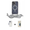 MARSİLYAN™- iPhone 12 Pro Max Kılıf Eksen Özel Seri - Siyah 6D Mat Seramik Hayalet Nano Ekran Koruyucu + Shine Kamera Lens - LT