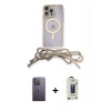 MARSİLYAN™- iPhone 12 Pro Max Kılıf Eksen Özel Seri - Siyah Bilvis Hayalet Cam Ekran Koruyucu + Neon Fosforlu Kamera Lens - BZ
