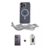 MARSİLYAN™- iPhone 12 Pro Max Kılıf Eksen Özel Seri - Siyah Bilvis Hayalet Cam Ekran Koruyucu + Neon Fosforlu Kamera Lens - BZ