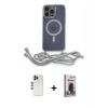 MARSİLYAN™- iPhone 12 Pro Max Kılıf Eksen Özel Seri - Siyah Bilvis Hayalet Cam Ekran Koruyucu + Shine Kamera Lens - GD