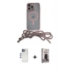 MARSİLYAN™- iPhone 12 Pro Max Kılıf Eksen Özel Seri - Siyah Bilvis Hayalet Cam Ekran Koruyucu + Lacivert Shine Kamera Lens