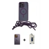 MARSİLYAN™- iPhone 12 Pro Max Kılıf Eksen Özel Seri - Siyah Bilvis Hayalet Cam Ekran Koruyucu + Neon Fosforlu Kamera Lens - SI