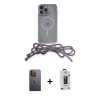 MARSİLYAN™- iPhone 12 Pro Max Kılıf Eksen Özel Seri - Siyah Bilvis Hayalet Cam Ekran Koruyucu + Neon Fosforlu Kamera Lens - SI