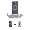 MARSİLYAN™- iPhone 12 Pro Max Kılıf Eksen Özel Seri - Siyah Bilvis Hayalet Cam Ekran Koruyucu + Neon Fosforlu Kamera Lens - SI