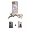 MARSİLYAN™- iPhone 12 Pro Max Kılıf Eksen Özel Seri - Siyah Bilvis Hayalet Cam Ekran Koruyucu + Neon Fosforlu Kamera Lens - YL