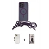 MARSİLYAN™- iPhone 12 Pro Max Kılıf Eksen Özel Seri - Siyah Bilvis Hayalet Cam Ekran Koruyucu + Shine Kamera Lens - GD