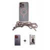 MARSİLYAN™- iPhone 12 Pro Max Kılıf Eksen Özel Seri - Siyah Bilvis Hayalet Cam Ekran Koruyucu + Neon Fosforlu Kamera Lens - TU
