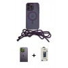 MARSİLYAN™- iPhone 12 Pro Max Kılıf Eksen Özel Seri - Siyah Bilvis Hayalet Cam Ekran Koruyucu + Neon Fosforlu Kamera Lens - YL