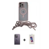 MARSİLYAN™- iPhone 12 Pro Max Kılıf Eksen Özel Seri - Siyah Joko 5D Cam + Neon Fosforlu Kamera Lens - BZ