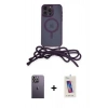 MARSİLYAN™- iPhone 12 Pro Max Kılıf Eksen Özel Seri - Siyah Joko 5D Cam + Neon Fosforlu Kamera Lens - BZ