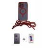 MARSİLYAN™- iPhone 12 Pro Max Kılıf Eksen Özel Seri - Siyah Joko 5D Cam + Neon Fosforlu Kamera Lens - BZ