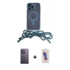 MARSİLYAN™- iPhone 12 Pro Max Kılıf Eksen Özel Seri - Siyah Joko 5D Cam + Neon Fosforlu Kamera Lens - BZ