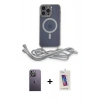MARSİLYAN™- iPhone 12 Pro Max Kılıf Eksen Özel Seri - Siyah Joko 5D Cam + Neon Fosforlu Kamera Lens - BZ