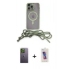 MARSİLYAN™- iPhone 12 Pro Max Kılıf Eksen Özel Seri - Siyah Joko 5D Cam + Neon Fosforlu Kamera Lens - YL