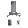 MARSİLYAN™- iPhone 12 Pro Max Kılıf Eksen Özel Seri - Siyah Joko 5D Cam + Neon Fosforlu Kamera Lens - YL