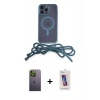 MARSİLYAN™- iPhone 12 Pro Max Kılıf Eksen Özel Seri - Siyah Joko 5D Cam + Neon Fosforlu Kamera Lens - YL