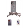 MARSİLYAN™- iPhone 12 Pro Max Kılıf Eksen Özel Seri - Siyah Joko 5D Cam + Turuncu Neon Fosforlu Kamera Lens
