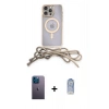 MARSİLYAN™- iPhone 12 Pro Max Kılıf Eksen Özel Seri - Siyah Joko Magic 5D Cam + Mavi Neon Fosforlu Kamera Lens