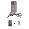 MARSİLYAN™- iPhone 12 Pro Max Kılıf Eksen Özel Seri - Siyah Joko Magic 5D Cam + Mavi Neon Fosforlu Kamera Lens