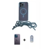 MARSİLYAN™- iPhone 12 Pro Max Kılıf Eksen Özel Seri - Siyah Joko Magic 5D Cam + Mavi Neon Fosforlu Kamera Lens