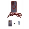 MARSİLYAN™- iPhone 12 Pro Max Kılıf Eksen Özel Seri - Siyah Joko Magic 5D Cam + Neon Fosforlu Kamera Lens - SI