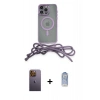 MARSİLYAN™- iPhone 12 Pro Max Kılıf Eksen Özel Seri - Siyah Joko Magic 5D Cam + Neon Fosforlu Kamera Lens - SI