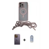 MARSİLYAN™- iPhone 12 Pro Max Kılıf Eksen Özel Seri - Siyah Joko Magic 5D Cam + Neon Fosforlu Kamera Lens - SI