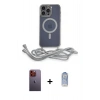 MARSİLYAN™- iPhone 12 Pro Max Kılıf Eksen Özel Seri - Siyah Joko Magic 5D Cam + Turuncu Neon Fosforlu Kamera Lens