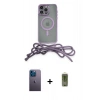 MARSİLYAN™- iPhone 12 Pro Max Kılıf Eksen Özel Seri - Siyah Joko Magic 5D Hayalet Cam + Mavi Neon Fosforlu Kamera Lens