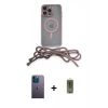 MARSİLYAN™- iPhone 12 Pro Max Kılıf Eksen Özel Seri - Siyah Joko Magic 5D Hayalet Cam + Mavi Neon Fosforlu Kamera Lens