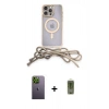 MARSİLYAN™- iPhone 12 Pro Max Kılıf Eksen Özel Seri - Siyah Joko Magic 5D Hayalet Cam + Neon Fosforlu Kamera Lens - YL