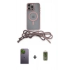 MARSİLYAN™- iPhone 12 Pro Max Kılıf Eksen Özel Seri - Siyah Joko Magic 5D Hayalet Cam + Neon Fosforlu Kamera Lens - YL