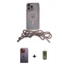 MARSİLYAN™- iPhone 12 Pro Max Kılıf Eksen Özel Seri - Siyah Joko Magic 5D Hayalet Cam + Neon Fosforlu Kamera Lens - TU