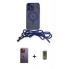 MARSİLYAN™- iPhone 12 Pro Max Kılıf Eksen Özel Seri - Siyah Joko Magic 5D Hayalet Cam + Neon Fosforlu Kamera Lens - TU