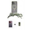 MARSİLYAN™- iPhone 12 Pro Max Kılıf Eksen Özel Seri - Siyah Joko Magic 5D Hayalet Cam + Neon Fosforlu Kamera Lens - TU