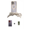MARSİLYAN™- iPhone 12 Pro Max Kılıf Eksen Özel Seri - Siyah Joko Magic 5D Hayalet Cam + Neon Fosforlu Kamera Lens - TU