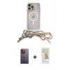 MARSİLYAN™- iPhone 12 Pro Max Kılıf Eksen Özel Seri - Siyah Mat Seramik Nano Ekran Koruyucu + Neon Fosforlu Kamera Lens - SI