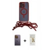 MARSİLYAN™- iPhone 12 Pro Max Kılıf Eksen Özel Seri - Siyah Mat Seramik Nano Ekran Koruyucu + Neon Fosforlu Kamera Lens - SI