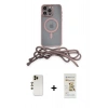 MARSİLYAN™- iPhone 12 Pro Max Kılıf Eksen Özel Seri - Siyah Mat Seramik Nano Ekran Koruyucu + Shine Kamera Lens - GD