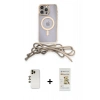 MARSİLYAN™- iPhone 12 Pro Max Kılıf Eksen Özel Seri - Siyah Mat Seramik Nano Ekran Koruyucu + Shine Kamera Lens - GD