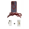 MARSİLYAN™- iPhone 12 Pro Max Kılıf Eksen Özel Seri - Siyah Mat Seramik Nano Ekran Koruyucu + Shine Kamera Lens - GD