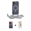 MARSİLYAN™- iPhone 12 Pro Max Kılıf Eksen Özel Seri - Siyah Mat Seramik Nano Ekran Koruyucu + Neon Fosforlu Kamera Lens - TU