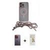 MARSİLYAN™- iPhone 12 Pro Max Kılıf Eksen Özel Seri - Siyah Mat Seramik Nano Ekran Koruyucu + Neon Fosforlu Kamera Lens - TU